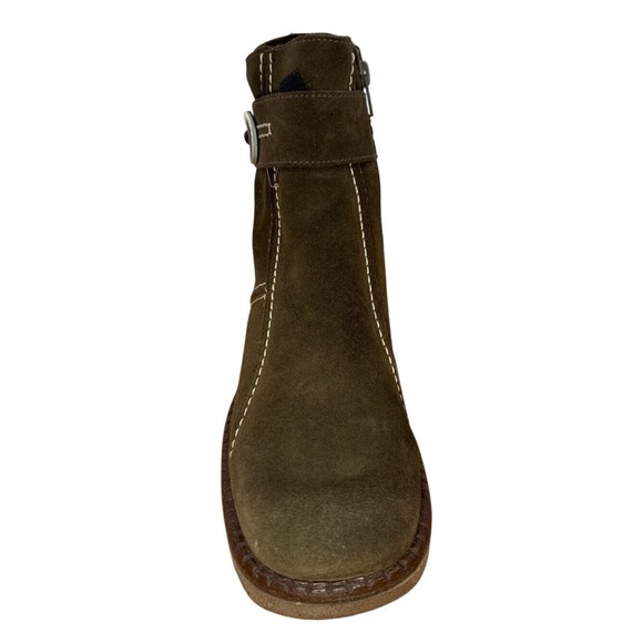 La Canadienne Waterproof Green Lug Sole Suede Stitched Boots Women's Size 9 - Picture 9 of 12